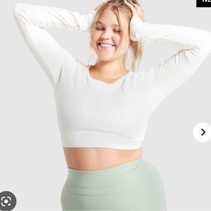 GS x WS White/Cream Long Sleeve Crop Top size M